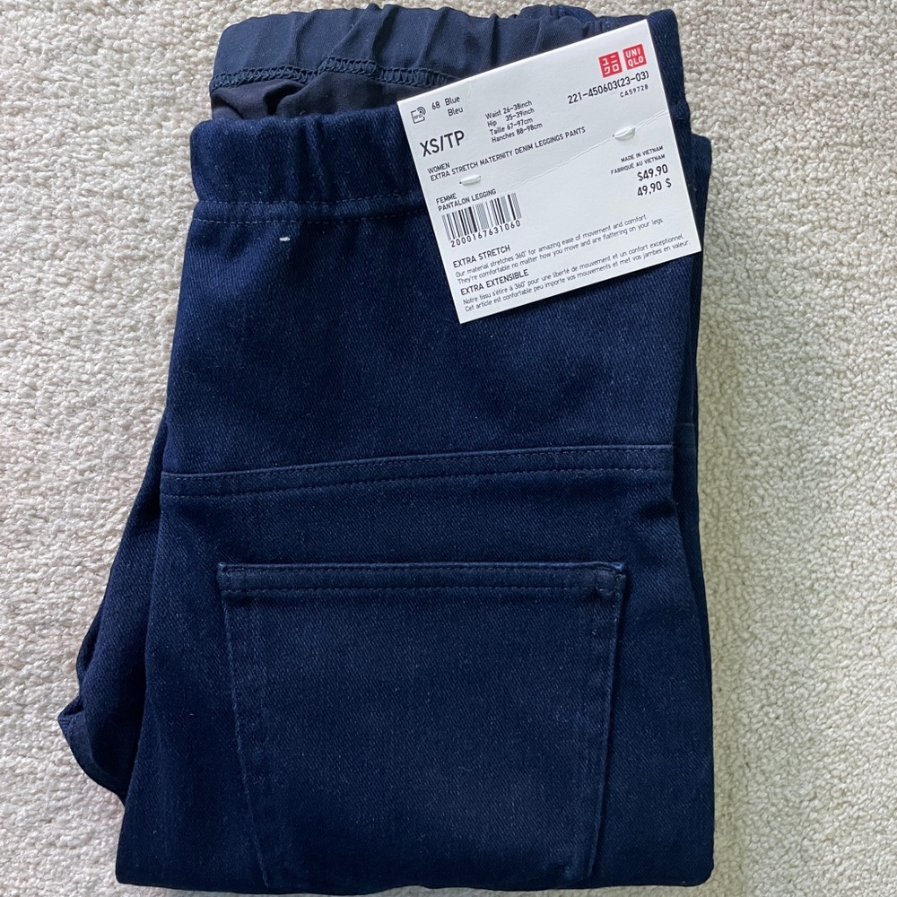 Uniqlo Maternity Denim Leggings Pants XS